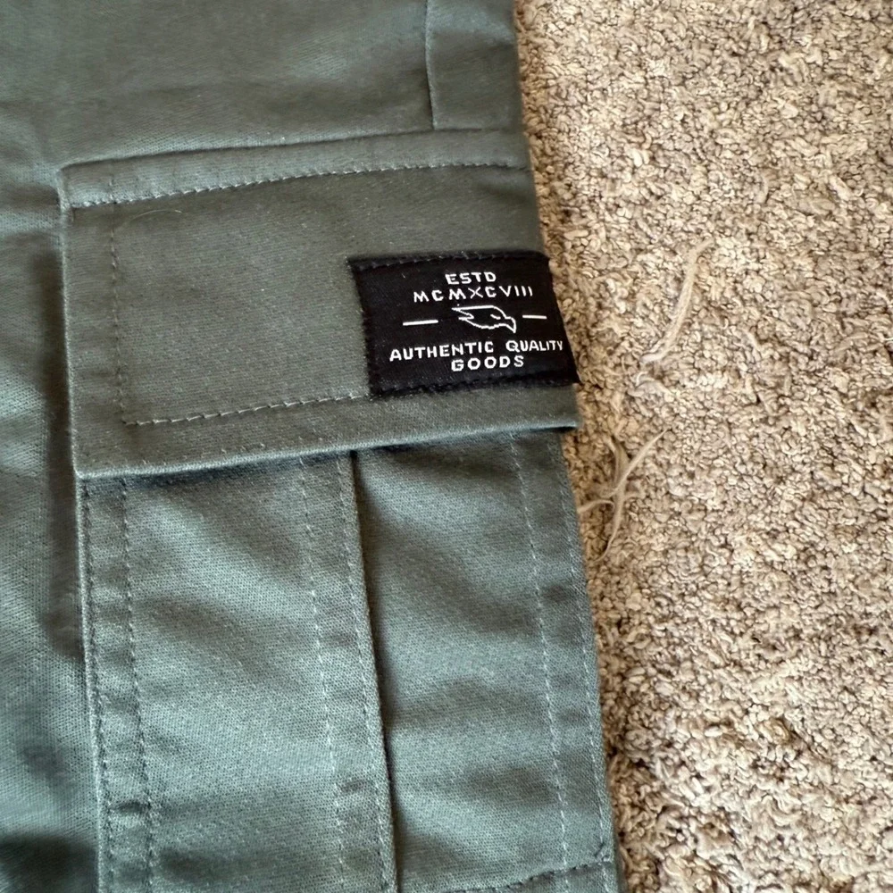 Tony Hawk Boys Cargo Pants Dark Olive Green Elastic Waist Size M 5/6